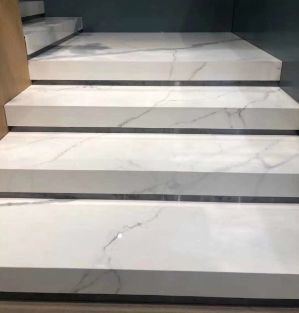 Large Right Angle Sintered Stone Stairs