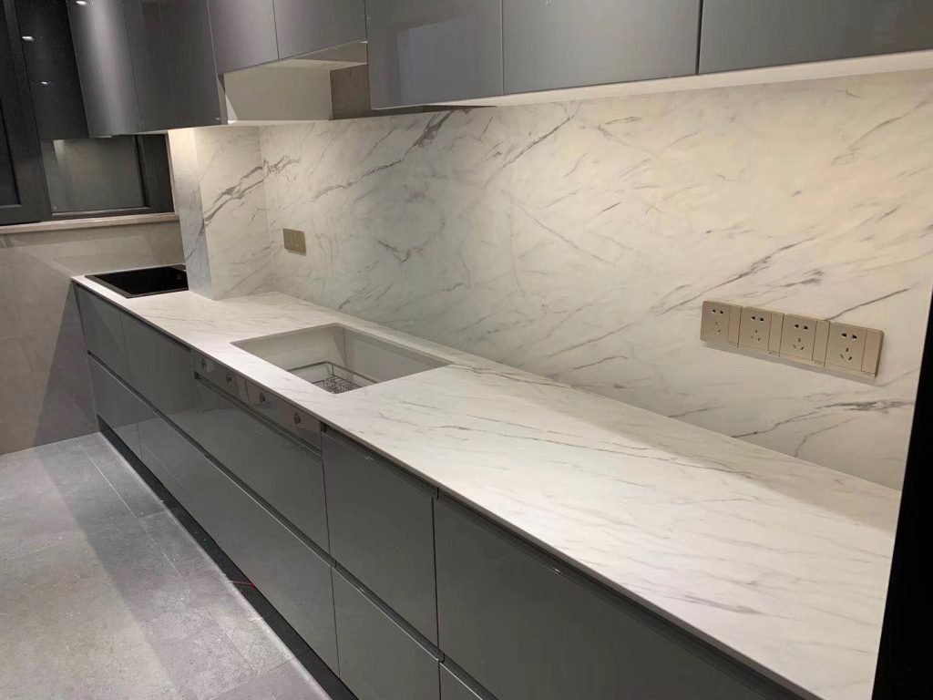 White Style Sintered Stone Kitchen